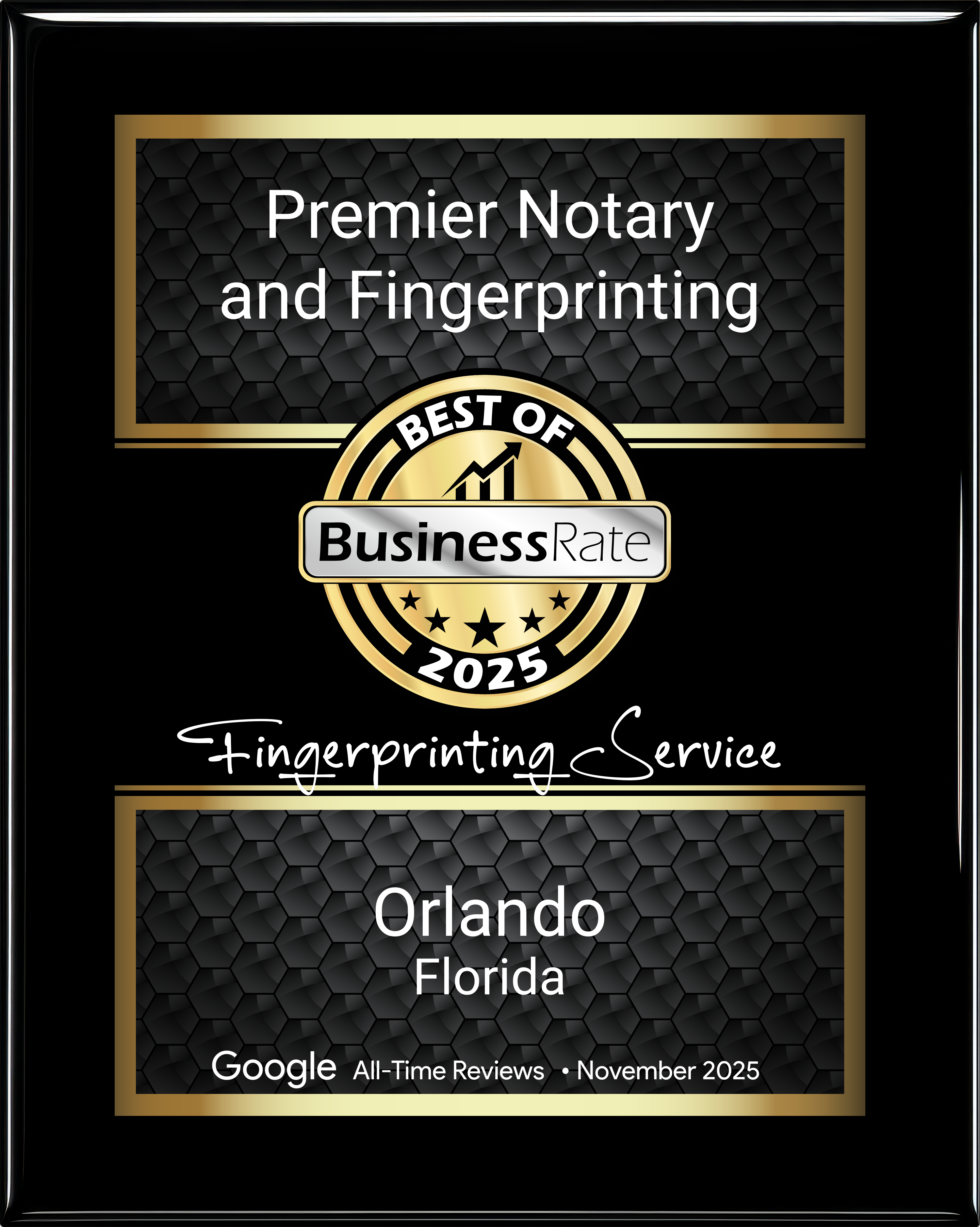 Best of 2025 BusinessRate Award